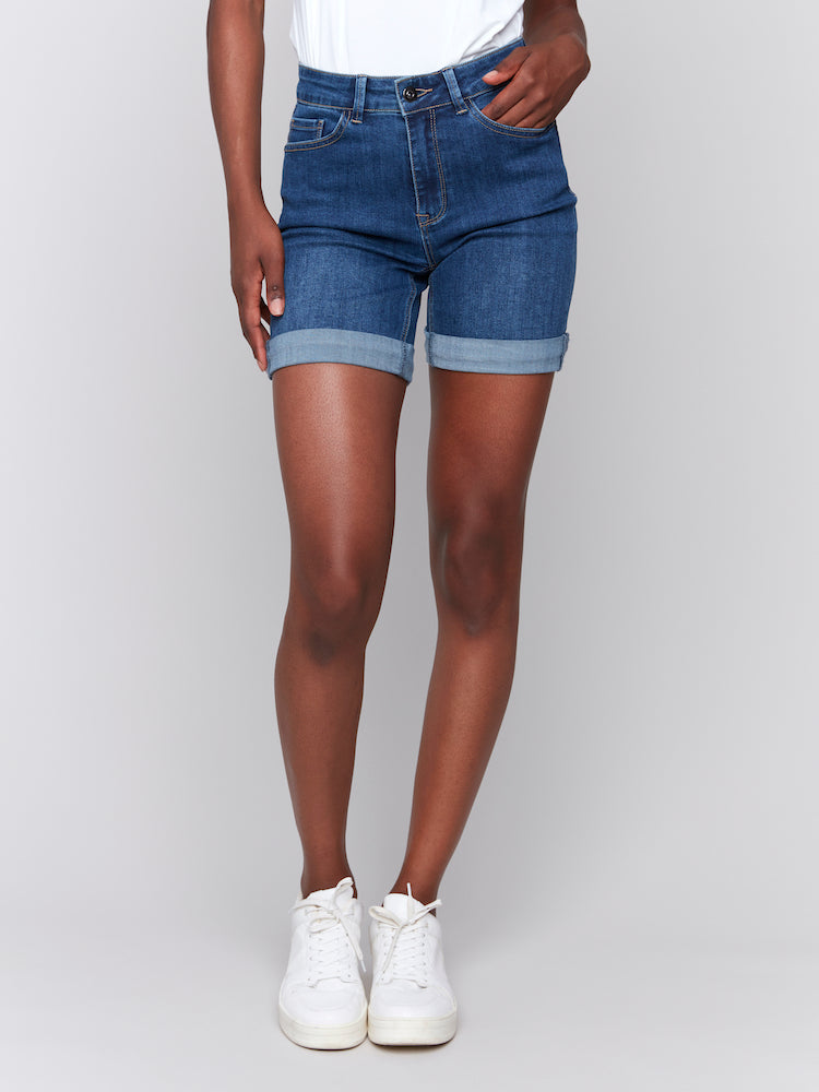 Rolled Cuff Denim Shorts