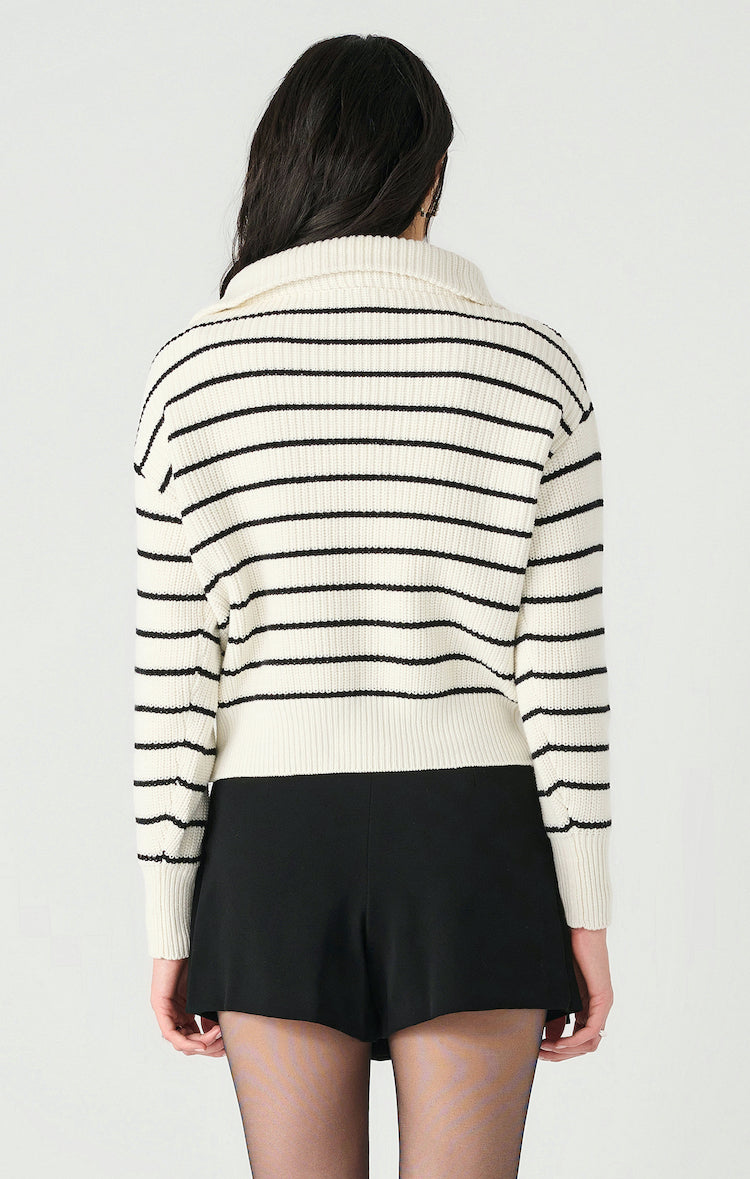 Long Sleeve Half Zip Textured Sweater