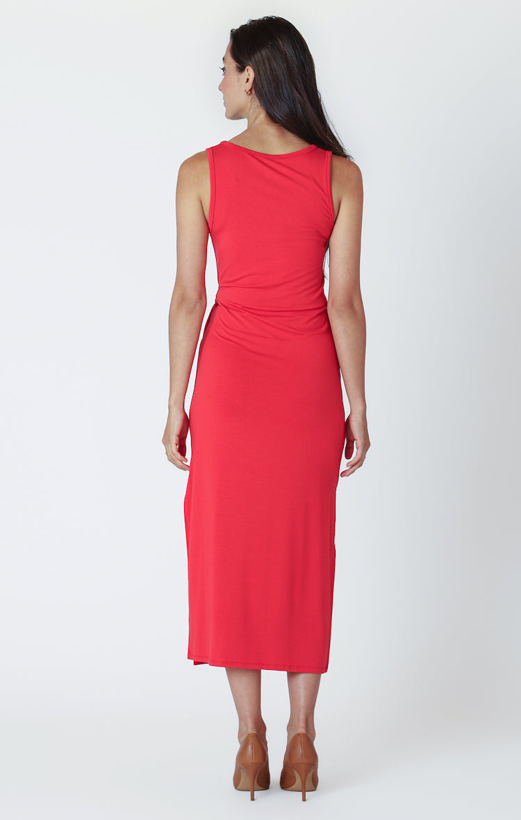 Sleeveless Knot Detail Midi Dress