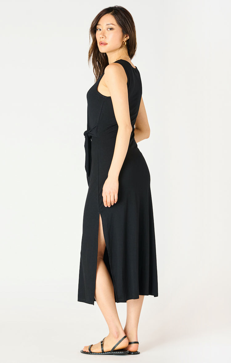 Sleeveless Knot Detail Midi Dress