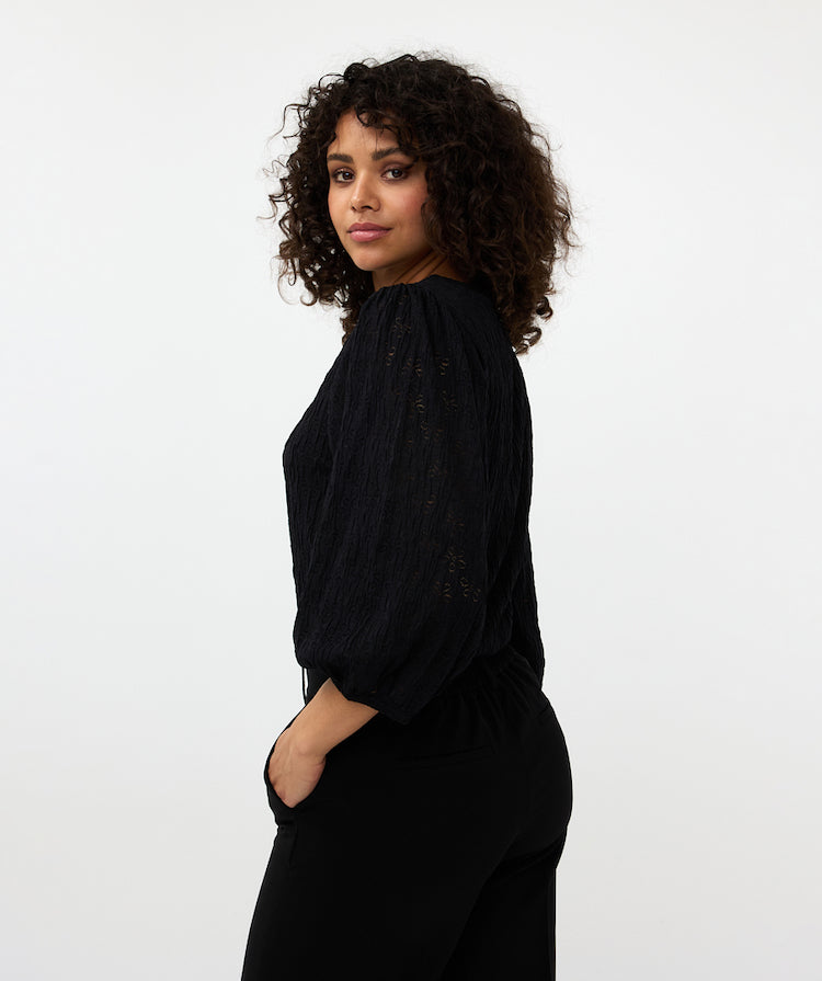 Textured Puff Sleeve Blouse