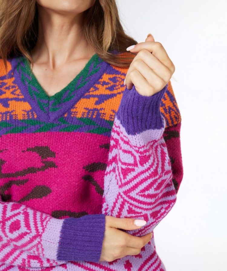 Pull coloré en jacquard