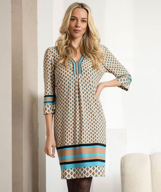 Root Graphic Dress With Beads