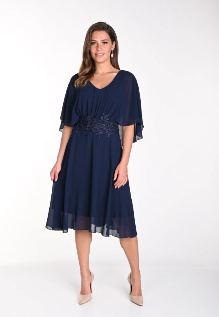 Cape Cover Knee Length Dress