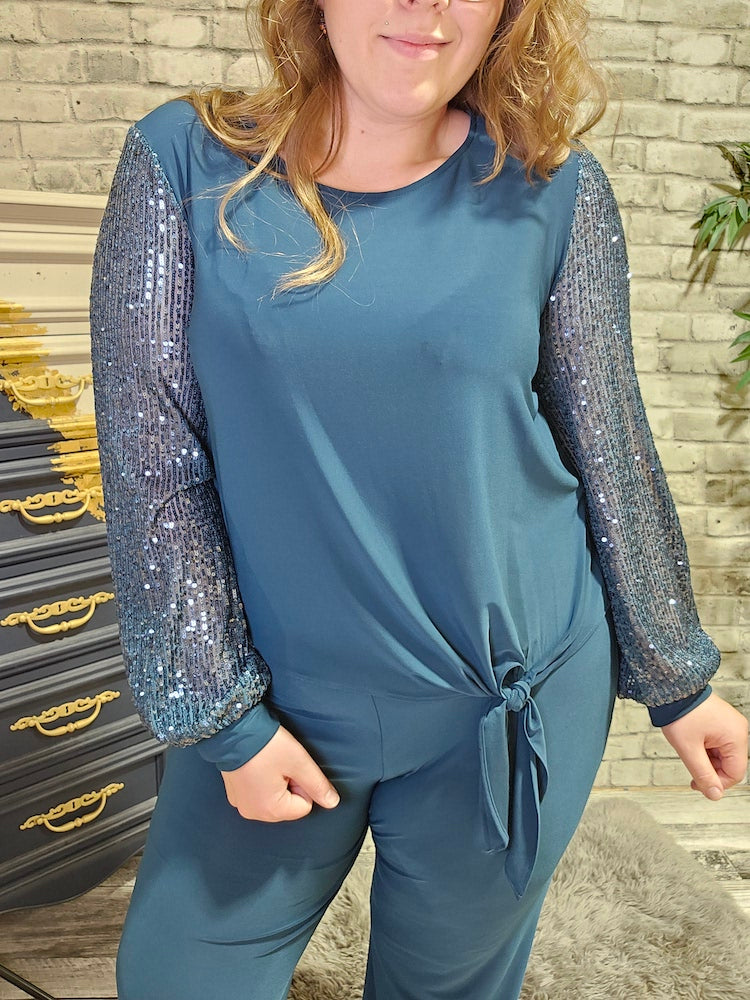 Sequin Long Sleeve Top