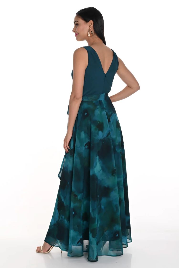 Abstract Wrap Maxi Dress