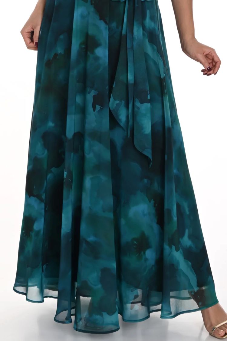 Abstract Wrap Maxi Dress