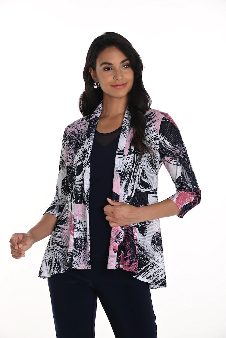 Chic Abstract Shawl Collar