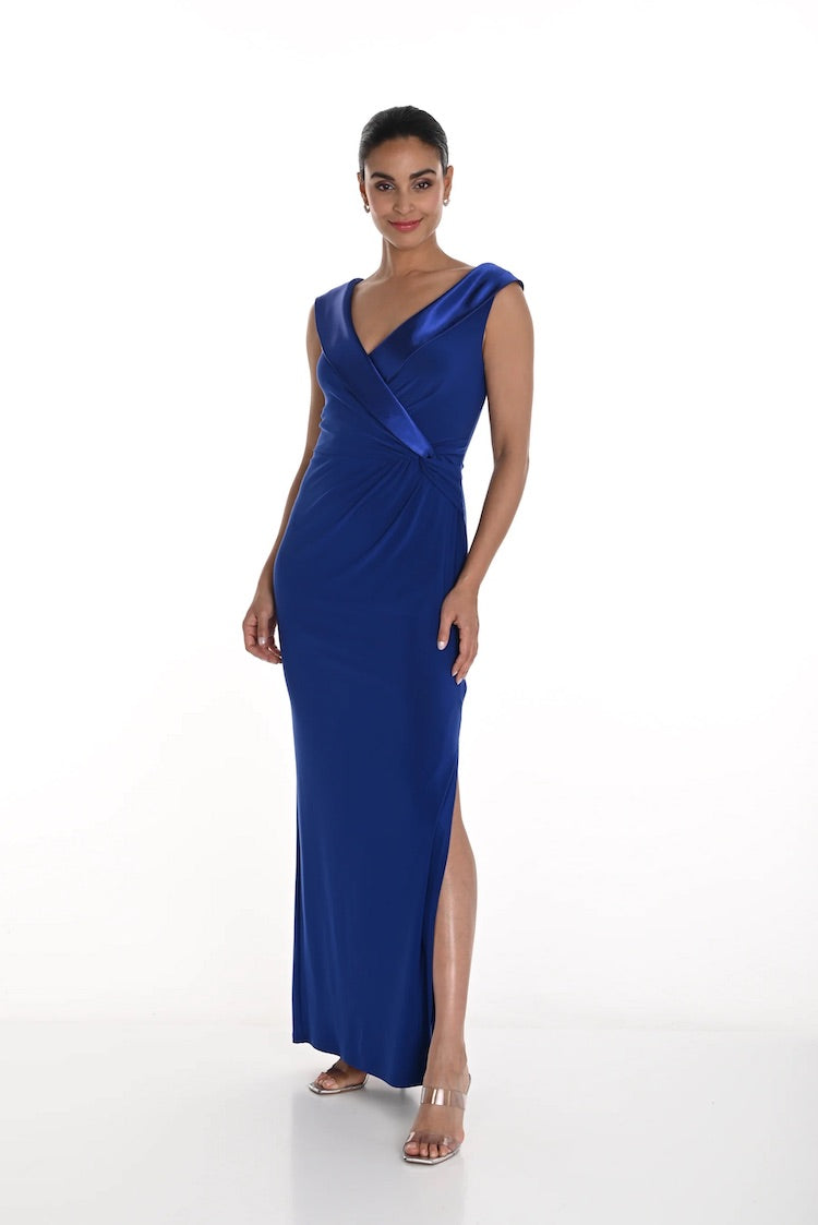 V-Neck Wrap Front Maxi Dress