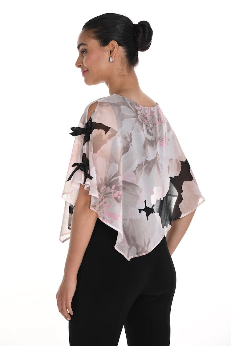 Floral Overlay Top With Bow Details