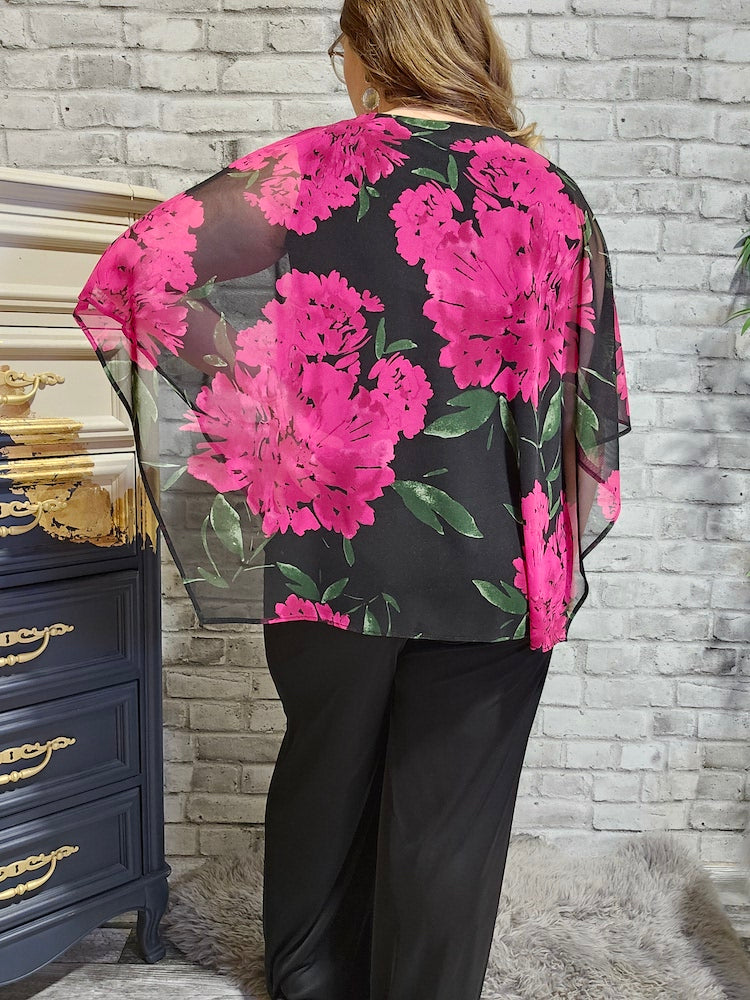 Chiffon Overlay Blouse