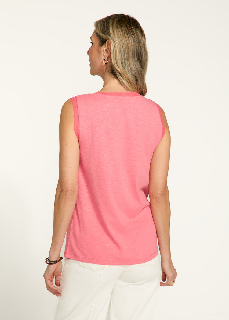 Mesh Hem Sleeveless Top