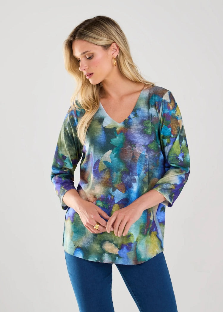 Print 3/4 Sleeve Top