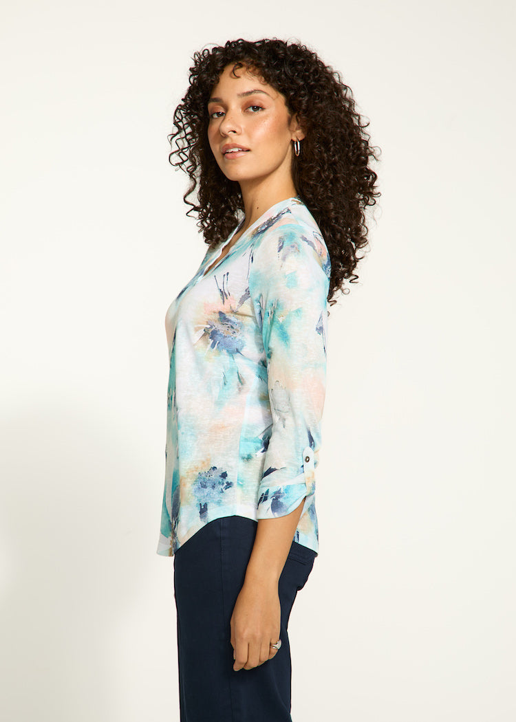 Print 3/4 Sleeve Top