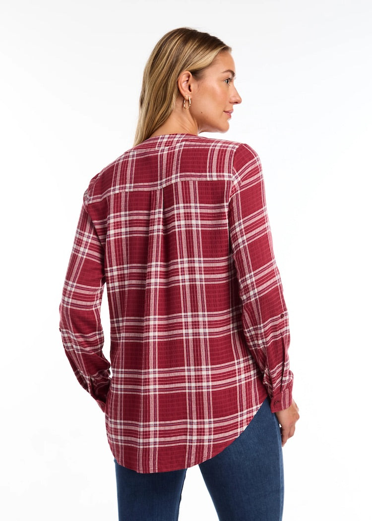 Popover Check Textured Tunic