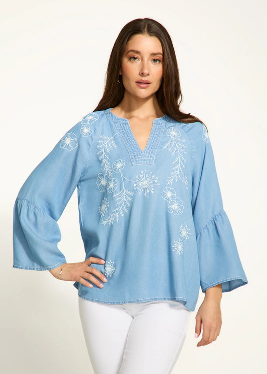 Embroidered Chambray Shirt