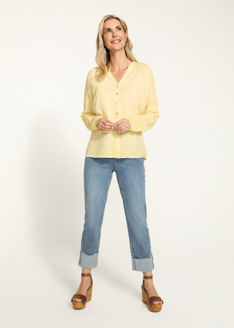 Long Sleeve Button Front Blouse