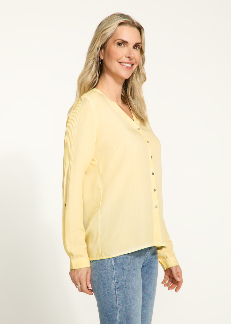 Long Sleeve Button Front Blouse