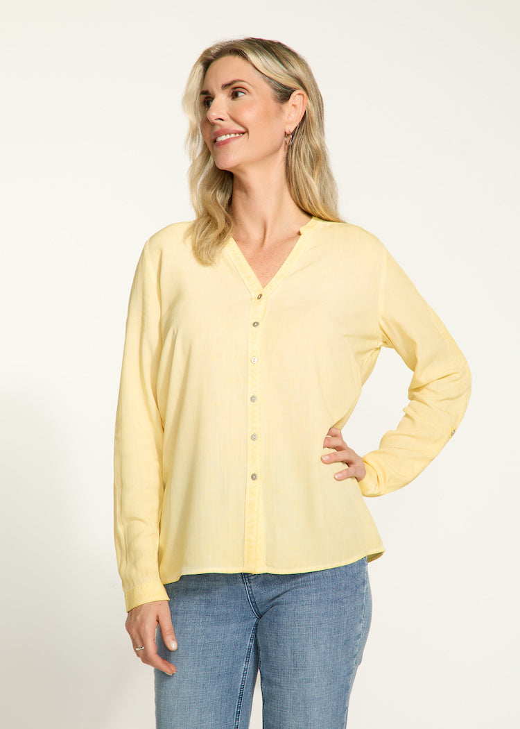 Long Sleeve Button Front Blouse