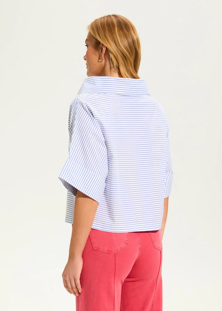 Crossover Neck Popover Top