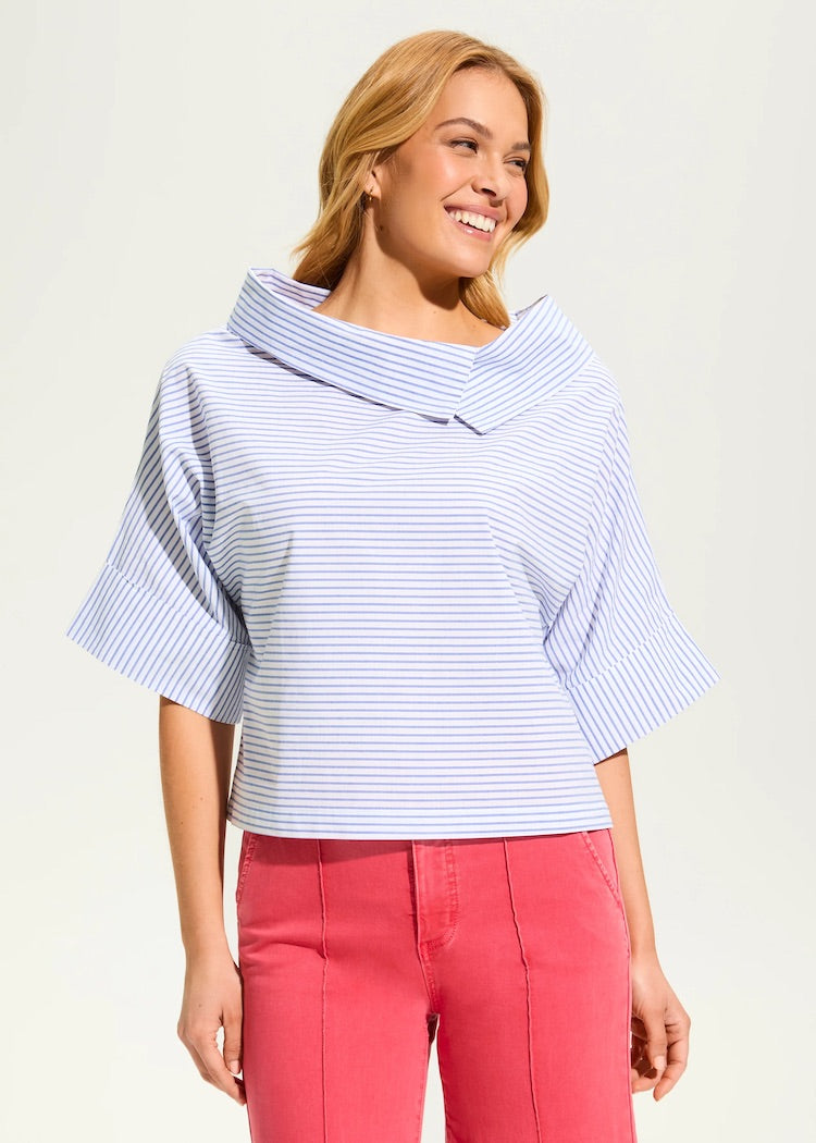 Crossover Neck Popover Top