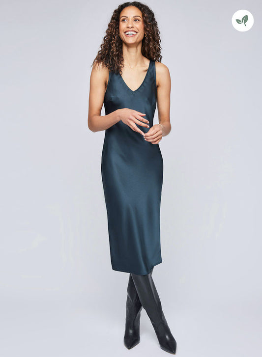 Odette Satin Midi Dress