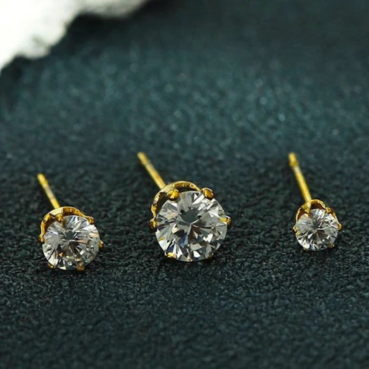 REIGN 3-Pair Zirconia Earrings Stud Set