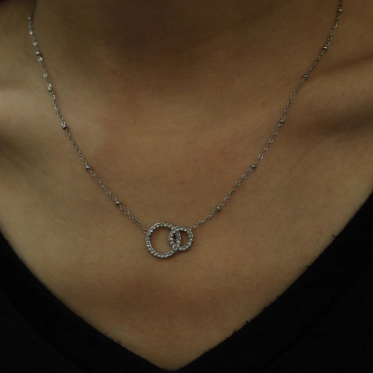 DELANEY Pavé Zirconia Silver Necklace