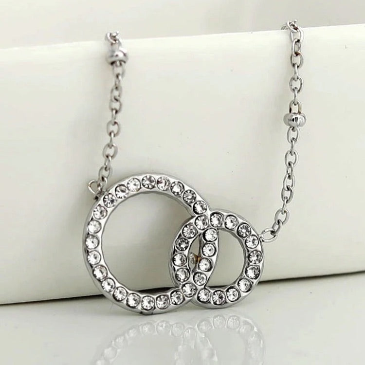 DELANEY Pavé Zirconia Silver Necklace