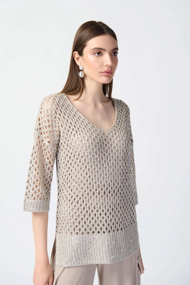 Embellished V-neck Pullover