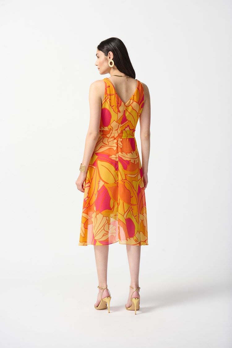 Tropical Print Wrap Dress