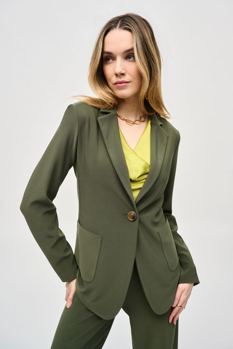 Silky Knit Fitted Blazer