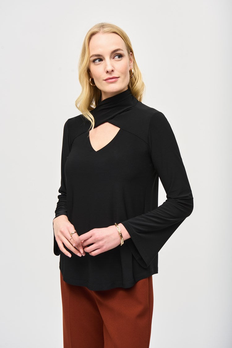 Minimalist High-neck Keyhole Top