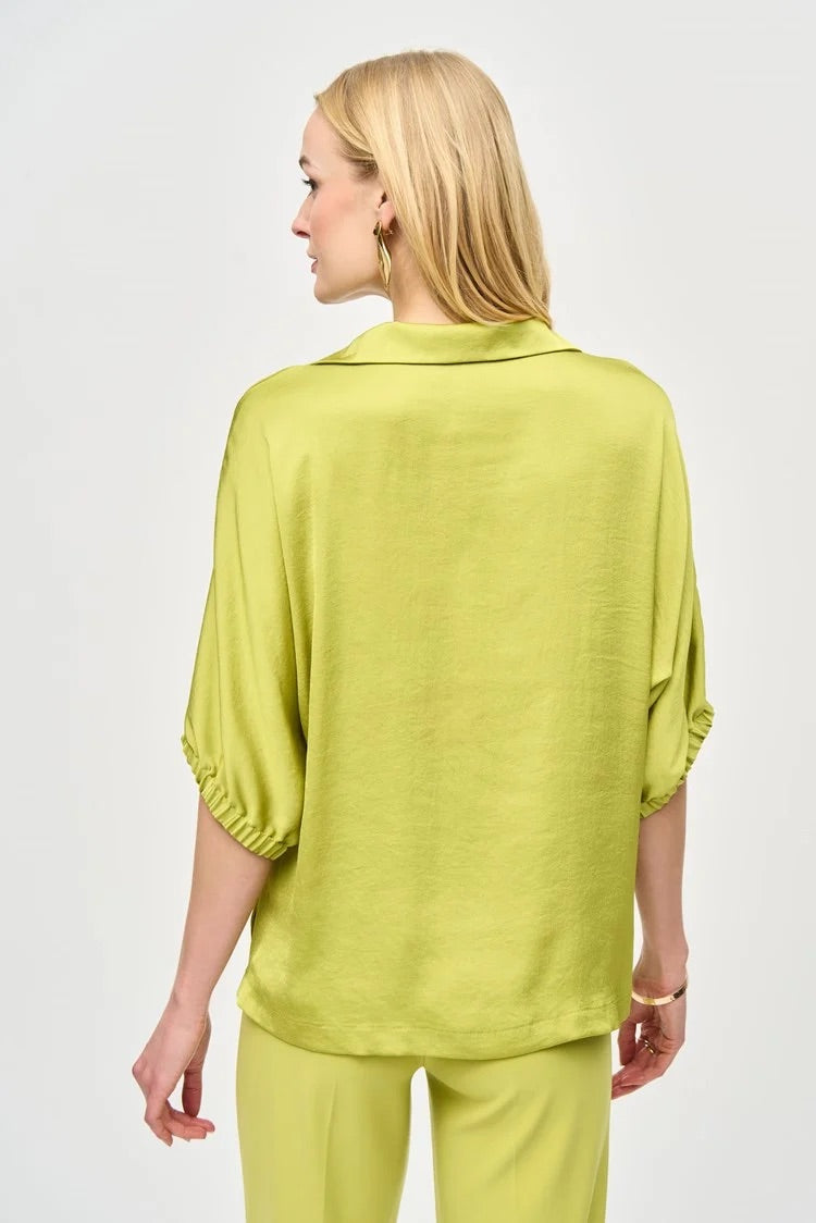 Oversized Ruched Cutaway Top