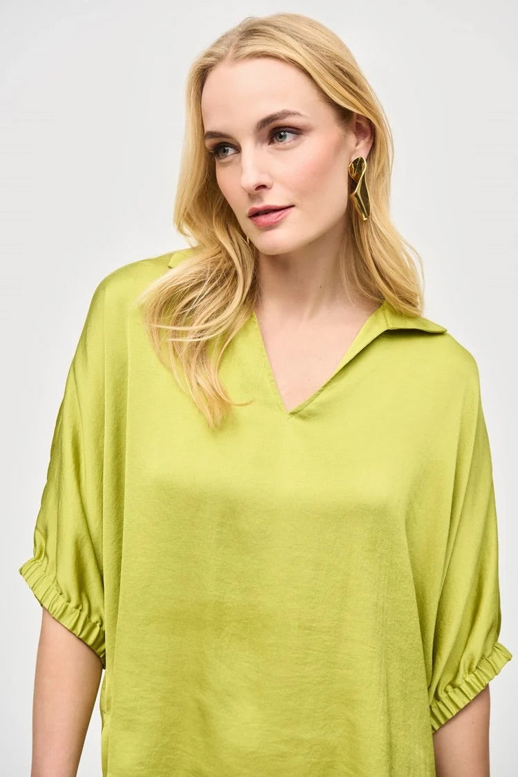 Oversized Ruched Cutaway Top