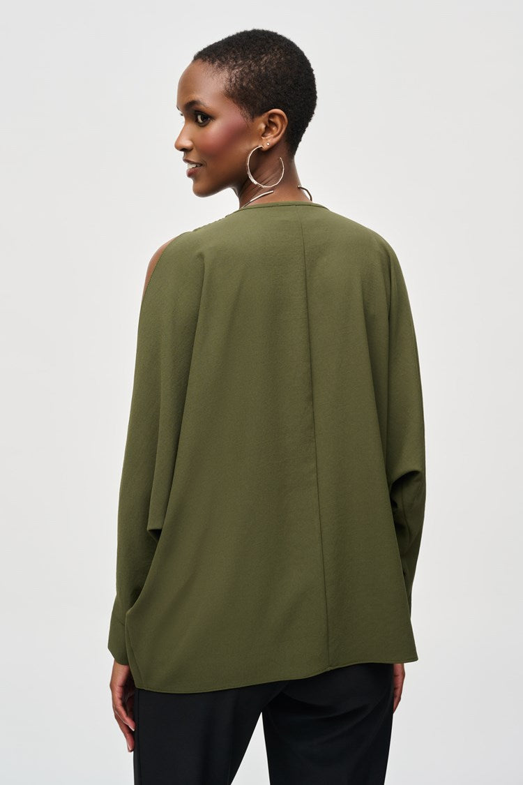 Oversized Keyhole Dolman Blouse