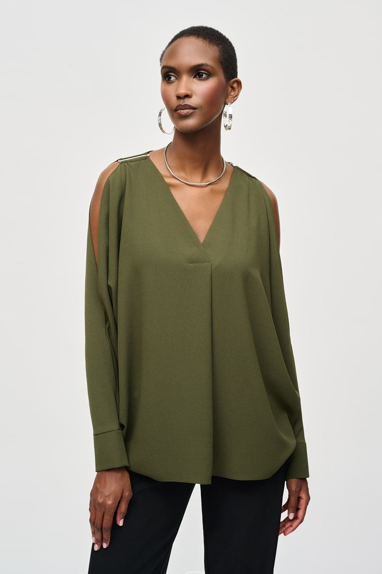 Oversized Keyhole Dolman Blouse