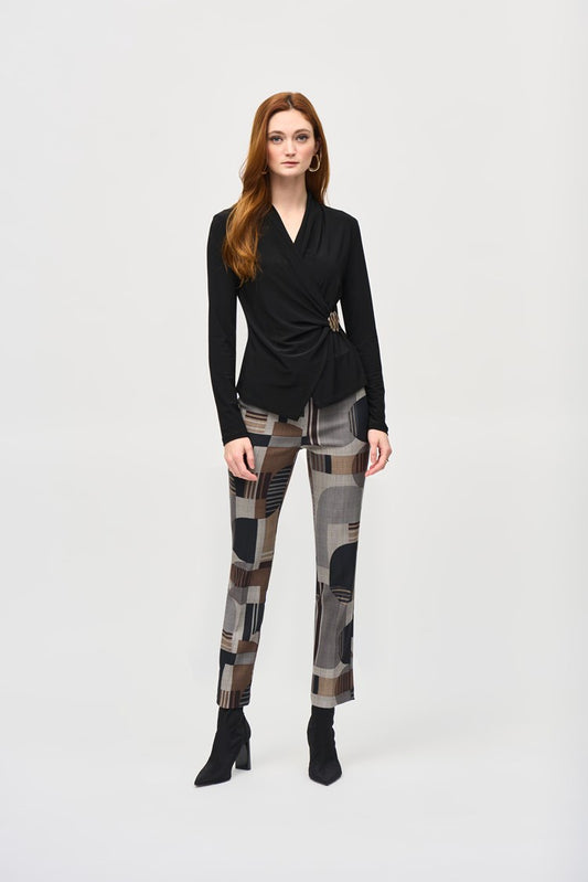 Bohemian Geometric Slim-fit Trousers