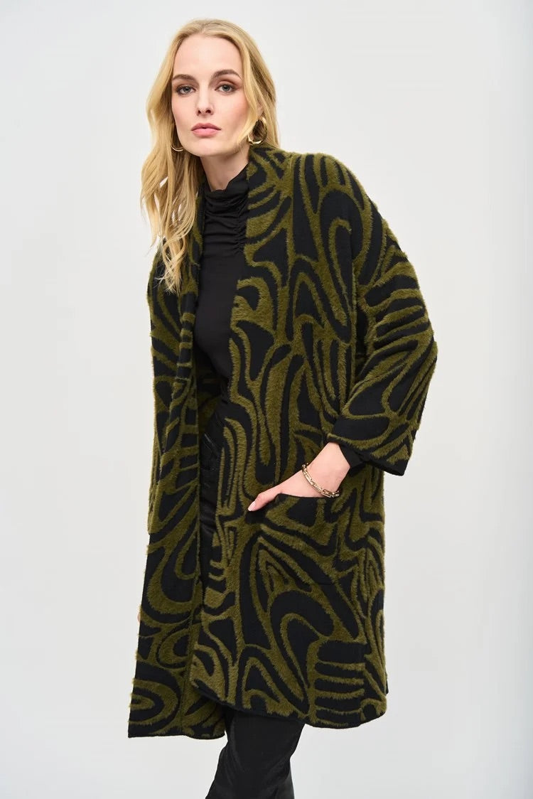 Oversized Abstract Winter Cardigan