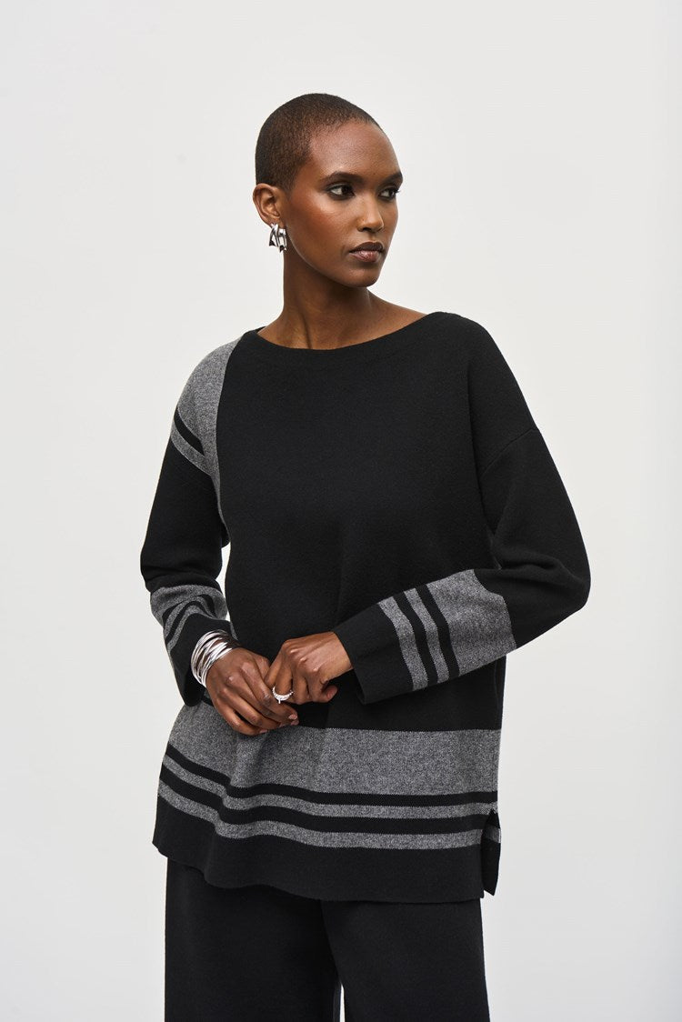 Oversized Striped Boatneck Top