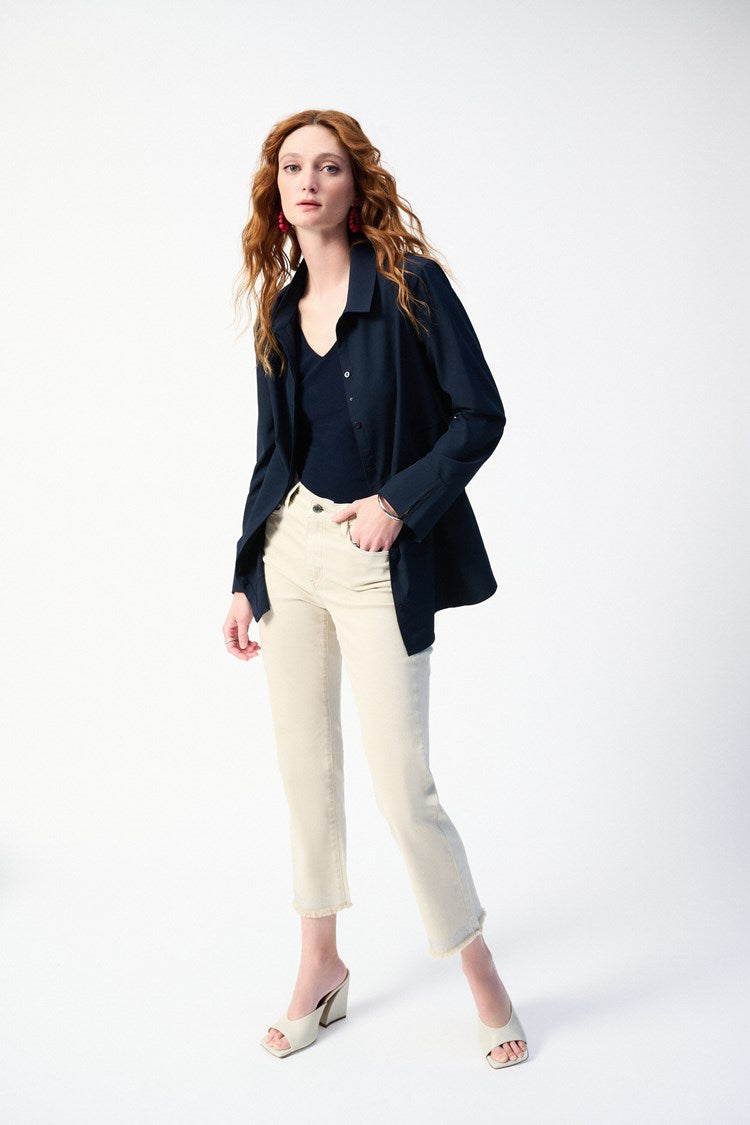 Woven Button-down Blouse With Pockets