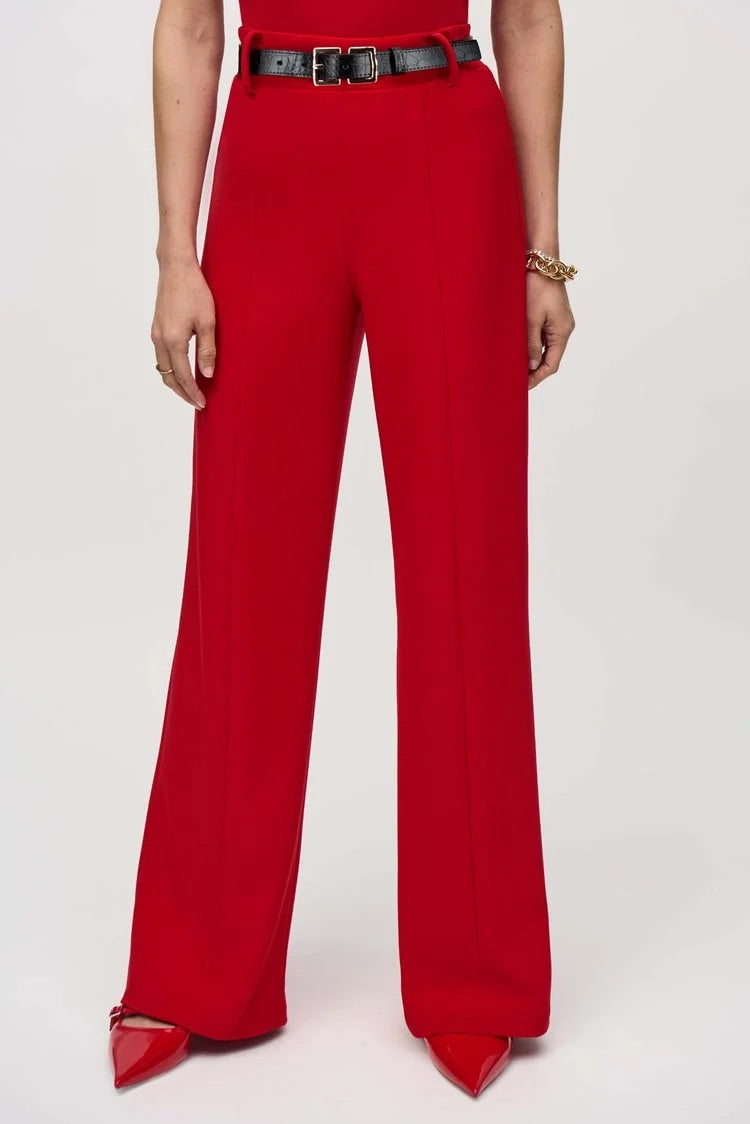 Wide Leg Belted Trousers