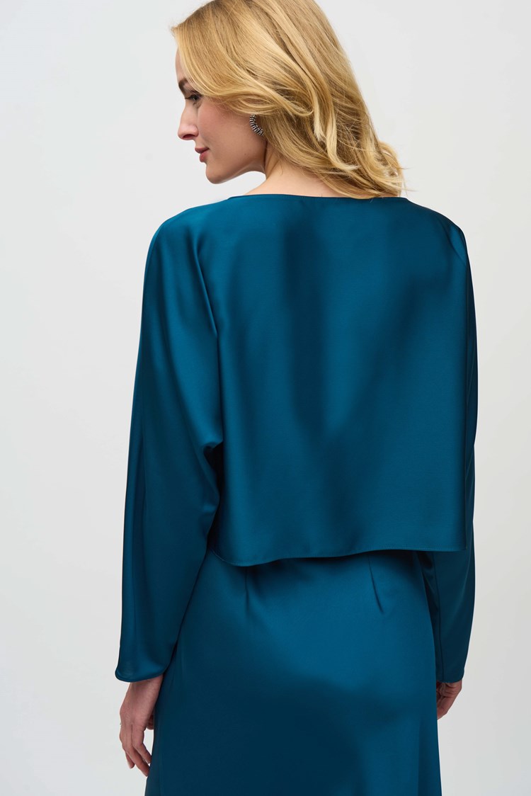 Loose Fit Draped Satin Pullover