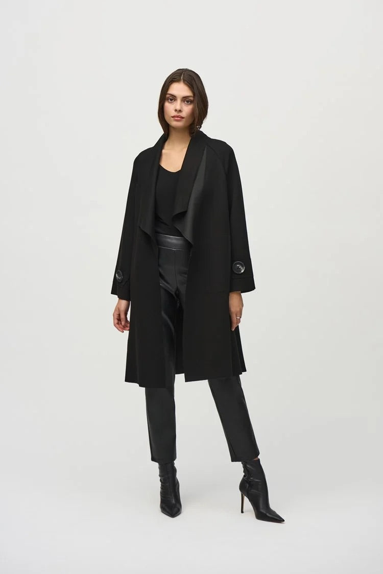 Scuba Jersey Shawl Collar Coat