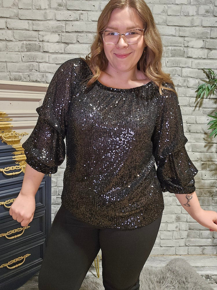 Glamorous Sequin Party Top