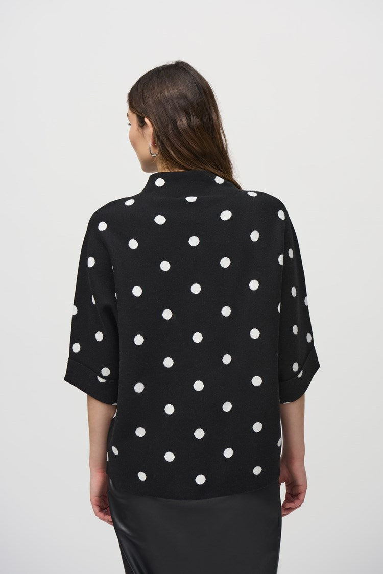 Jacquard Sweater Dot Print Top