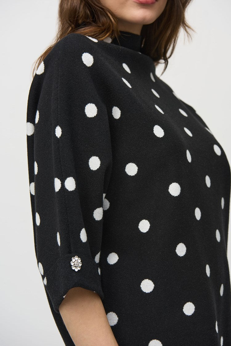 Jacquard Sweater Dot Print Top