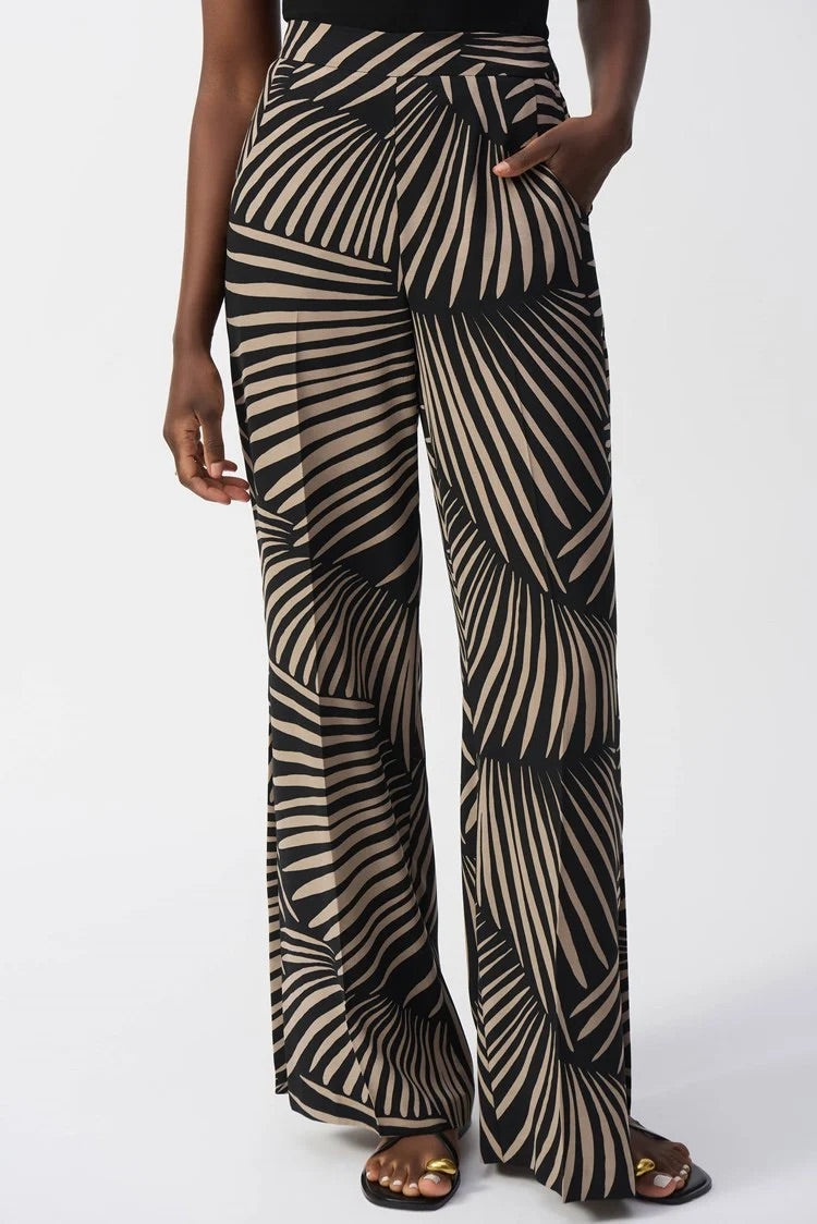 Tropical Print Wide-leg Pants