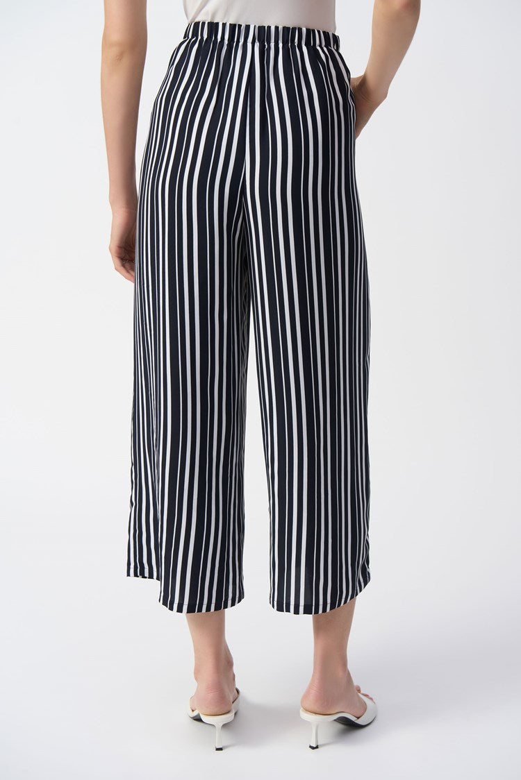 Striped Cropped Wide-leg Trousers