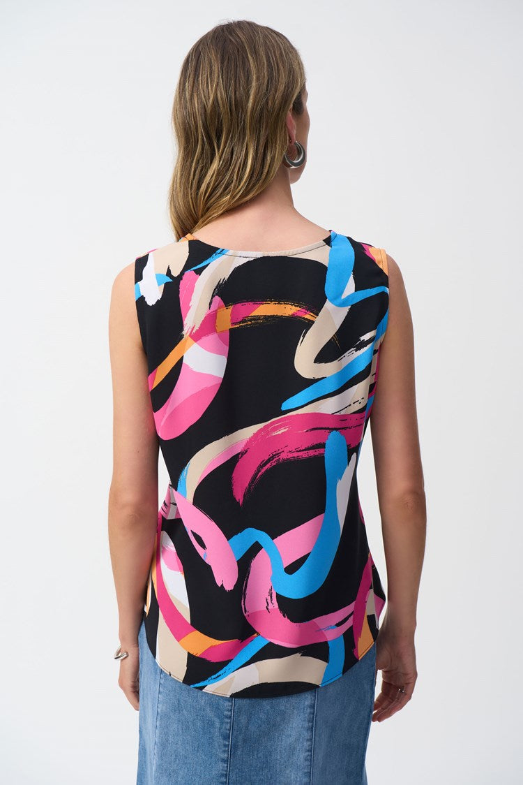 Abstract Tie-Front Top